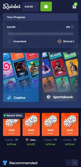 Rainbet mobilspel