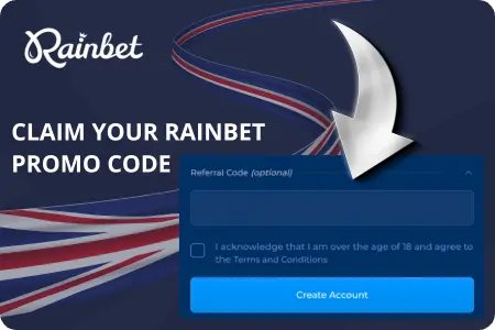 Rainbet promo code registration field
