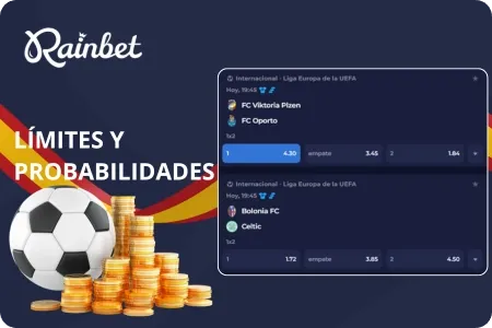 Límites de apuestas y visualización de cuotas de Rainbet