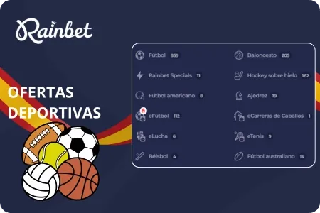 Opciones de apuestas deportivas y cuotas en vivo de Rainbet
