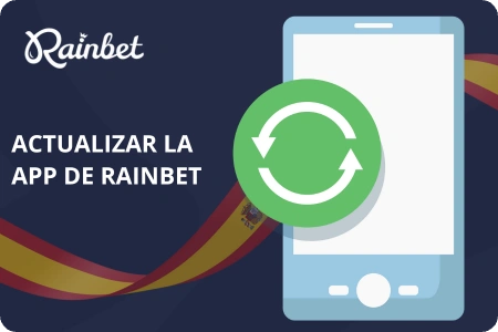 Notificación de actualización disponible en la rainbet app mostrando nuevas funciones y mejoras de rendimiento.