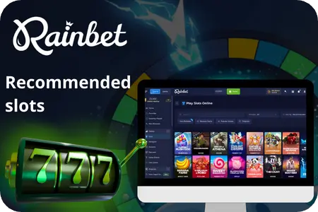 Rainbet casino interface displaying multiple slot games in the Slots section.