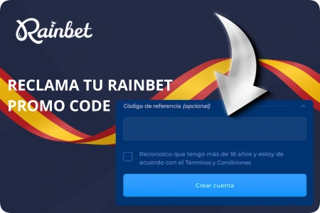 Pasos para reclamar el código promocional de Rainbet durante el registro